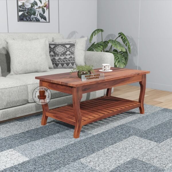 Solid Wood Centre Table for Living Room in Natural Finish