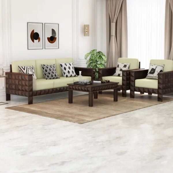 Morris 3+1+1 Wooden Sofa Set